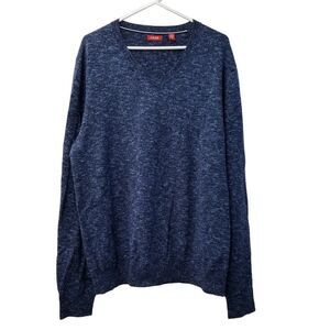Izod V Neck Cotton Blue Sweater L